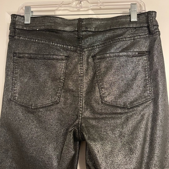 LIKE NEW! WHBM Silver Coated Denim Gray - Picture 2 of 6